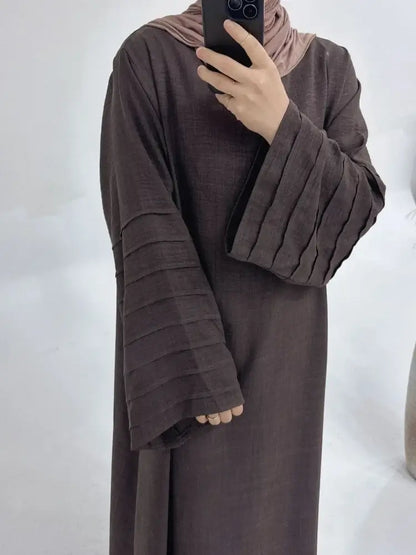 Pleated Sleeve Abaya