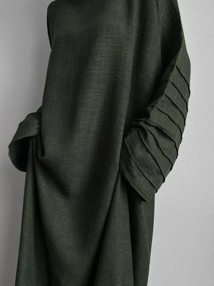 Pleated Sleeve Abaya