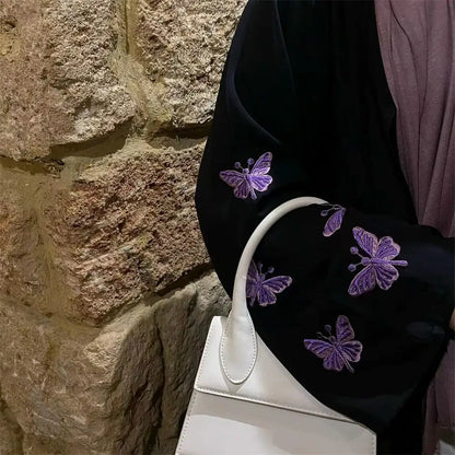 Embroidery Butterfly Abaya