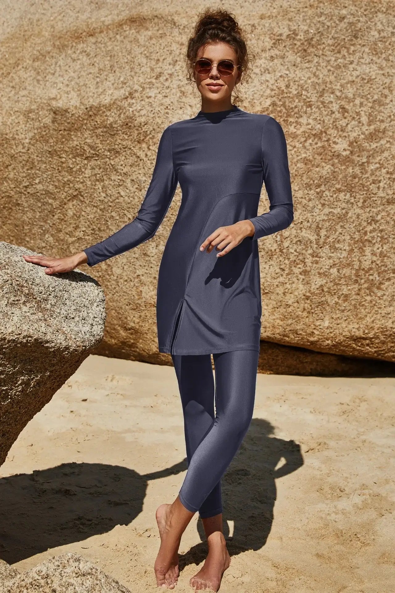 muslim swim dress Womens Muslims Swimsuits 3 Pieces Full Cover Burkinis Modest Swimwear Rash Guard