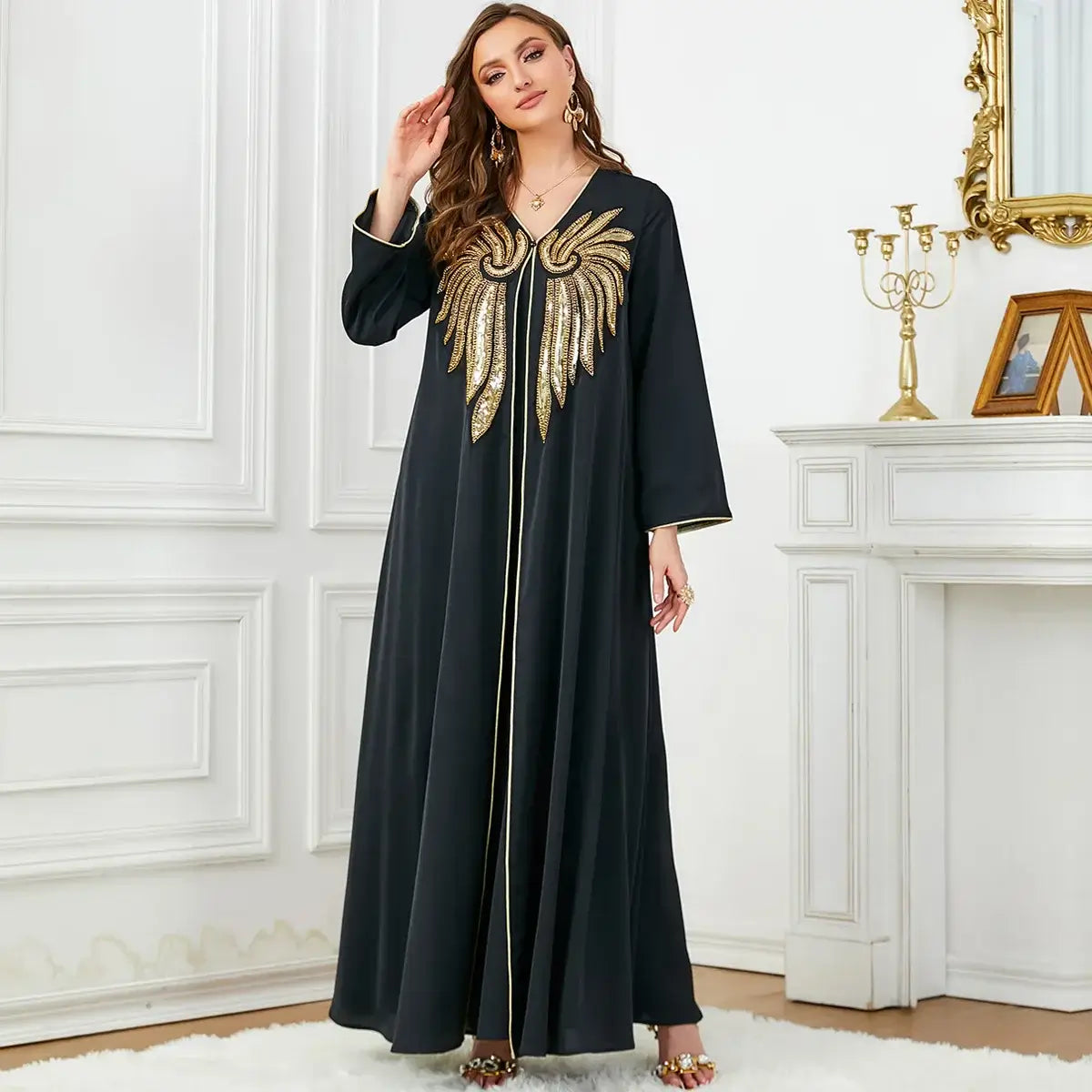 Gold Butterfly Abaya