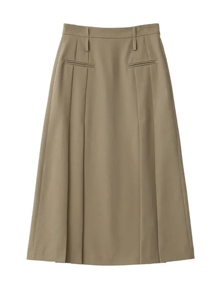 Mosaic British High Waist Pleated Skirt