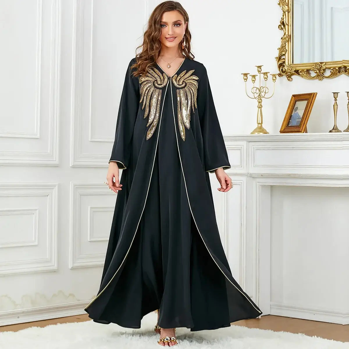 Gold Butterfly Abaya