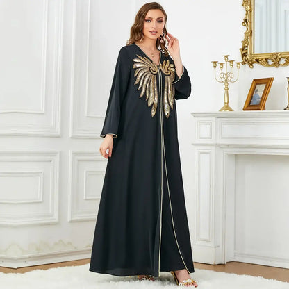 Gold Butterfly Abaya