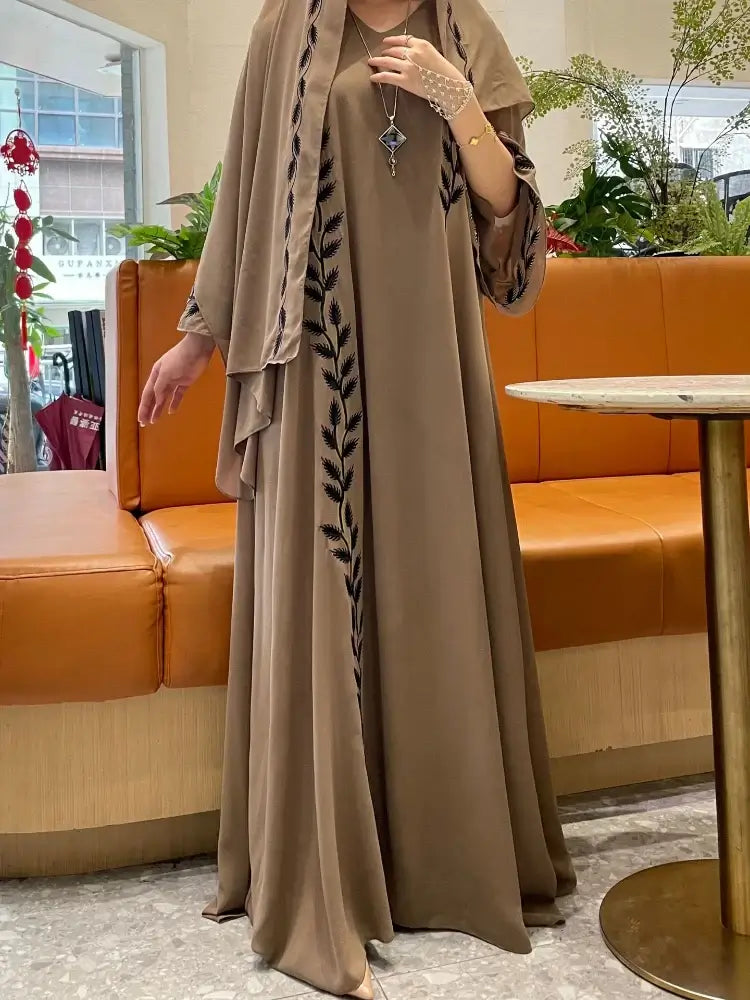 Embroider Abaya With Scarf