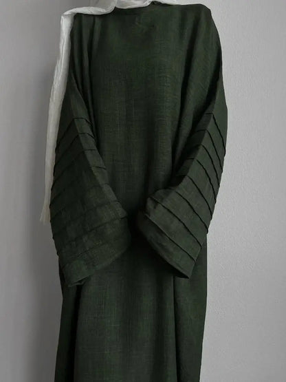 Pleated Sleeve Abaya