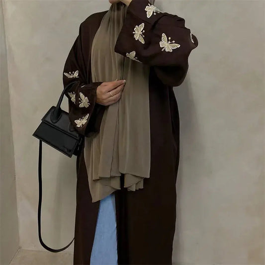 Embroidery Butterfly Abaya