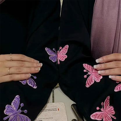 Embroidery Butterfly Abaya