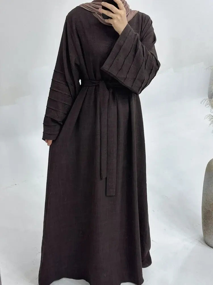 Pleated Sleeve Abaya