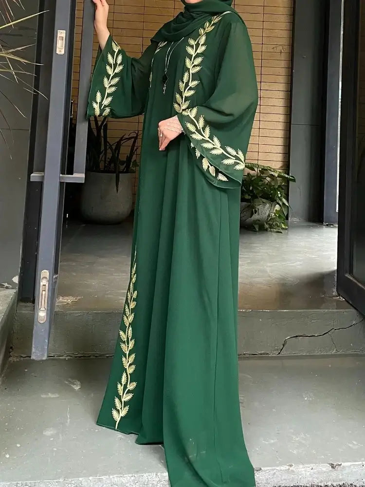 Embroider Abaya With Scarf