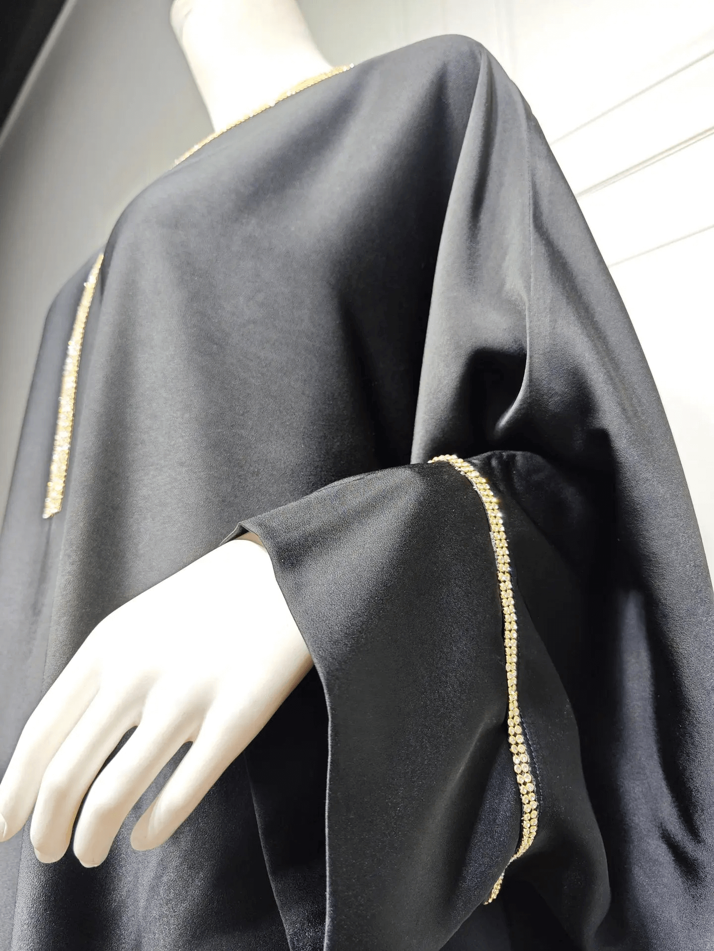 Satin Abaya Robe - Black